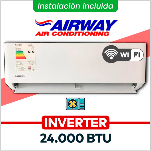 AIRWAY Inverter 24.000 BTU (Frio-Calor) + Instalación!