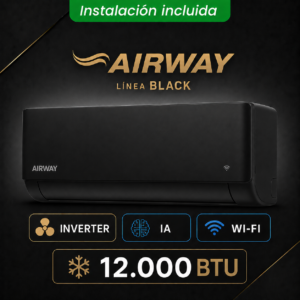 AIRWAY Inverter BLACK 12000 BTU (Frio-Calor) + Instalación!