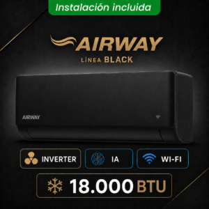 AIRWAY Inverter BLACK 18000 BTU (Frio-Calor) + Instalación!